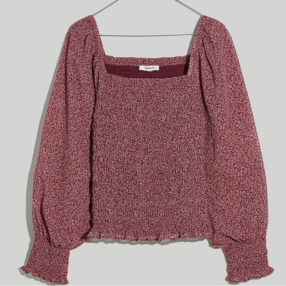 Madewell smocked top Lucie M